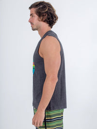 sexy brand mens cali tank in heather gray side view