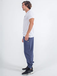 mens sweats joggers sexy brand in navy blue side view