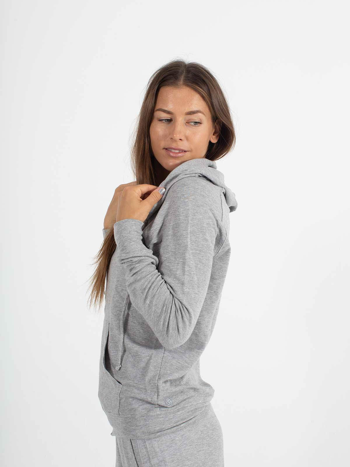 Sexy Brand Women's Softie Hoodie Pull Over Gray Organic Cotton