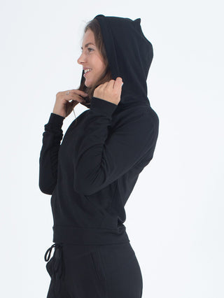 Sexy Brand Women's Softie Hoodie Pull Over Black Organic Cotton