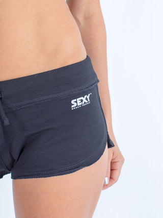 sexy brand womens softie shorts black detail shot